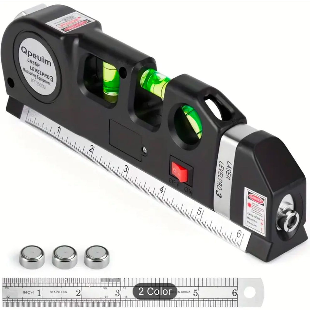 5 in 1 Multi Purpose Laser Level Pro 3, Laser Leveler With Measuring Tape & Laser Beam