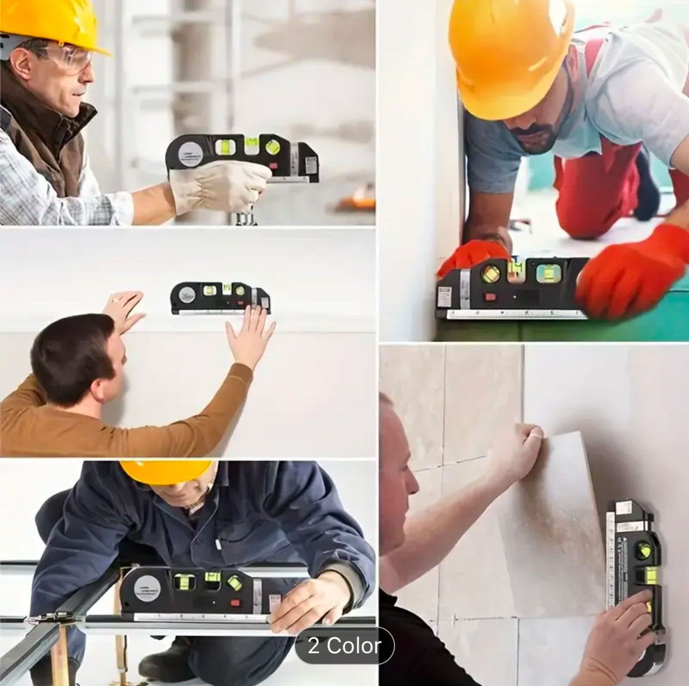 5 in 1 Multi Purpose Laser Level Pro 3, Laser Leveler With Measuring Tape & Laser Beam