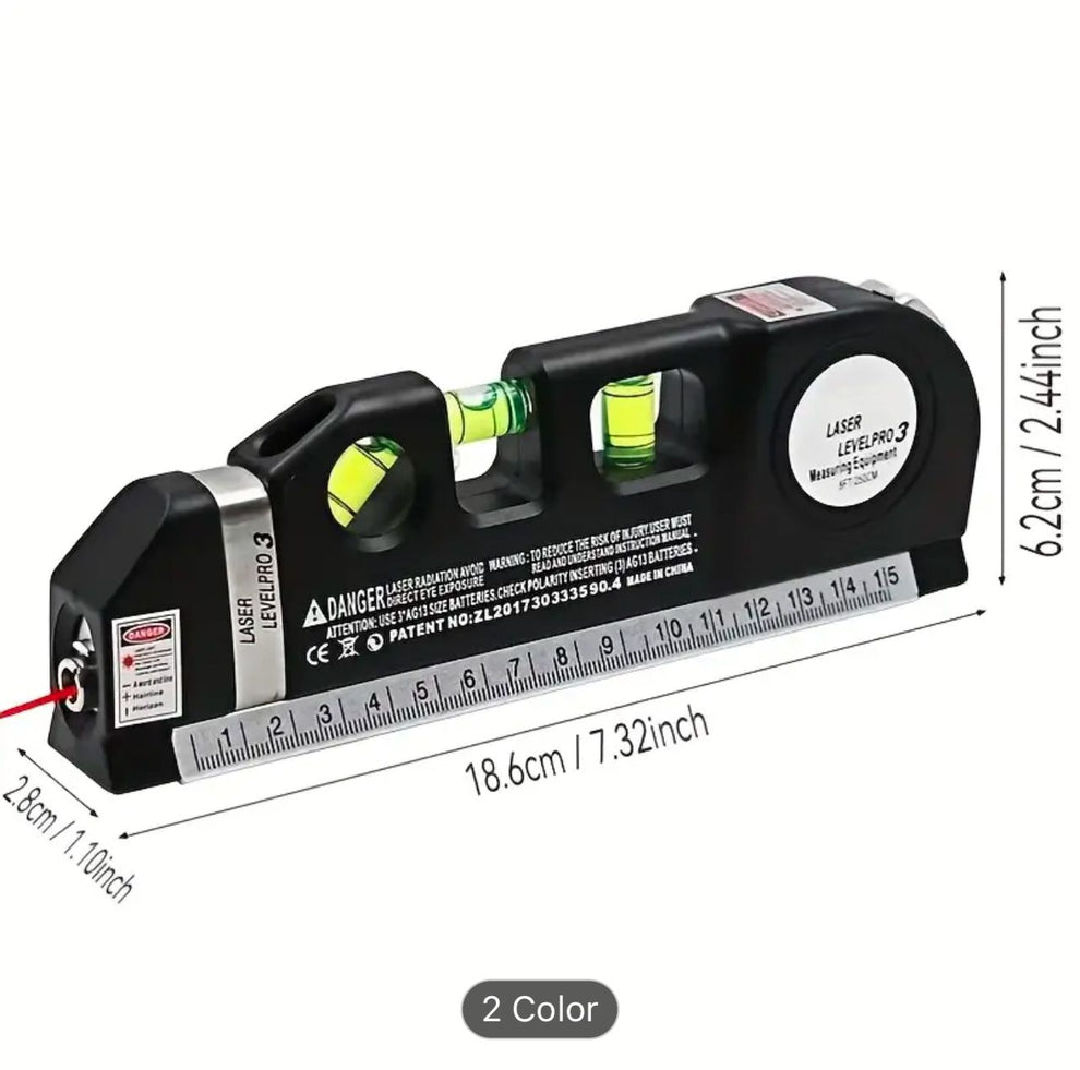 5 in 1 Multi Purpose Laser Level Pro 3, Laser Leveler With Measuring Tape & Laser Beam
